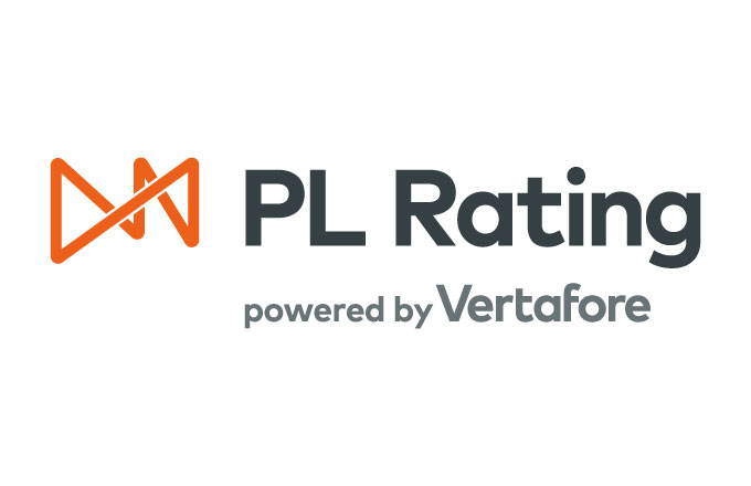 PL Rating logo with tagline powered by Vertafore