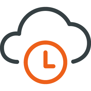 Cloud icon with clock