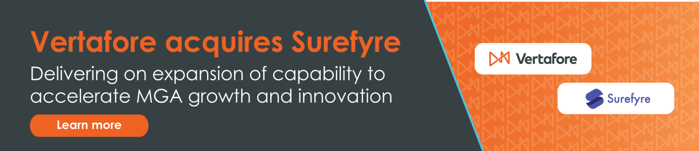 Vertafore acquires Surefyre. Delivering on expansion of capability to accelerate MGA growth and innovation.